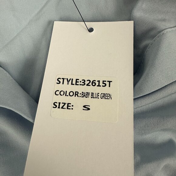 Blue B. Collection Western Style Button-Up Shirt Green Sequin Cowboy Boot Size S - Picture 6 of 7